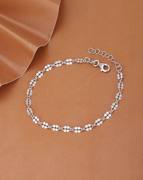 925 Sterling Silver Rhodium Plated Wraparound Bracelet