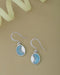 925 Sterling Silver Rhodium Plated Oval Drop Earring
