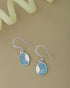 925 Sterling Silver Rhodium Plated Oval Drop Earring