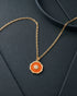 18kt Gold Plated CZ Burst Star Enamel Pendant and Chain Necklace