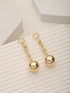 Anti-Tarnish 18k Gold Plated Link Spherical ball Dangler Earrings