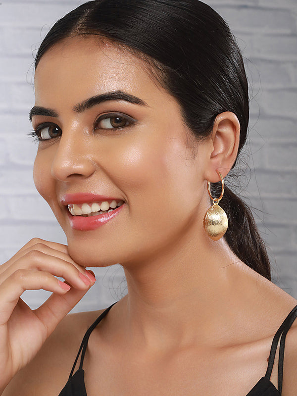 Anti-Tarnish Gold Plated Hoop Oval Shaped Earrings