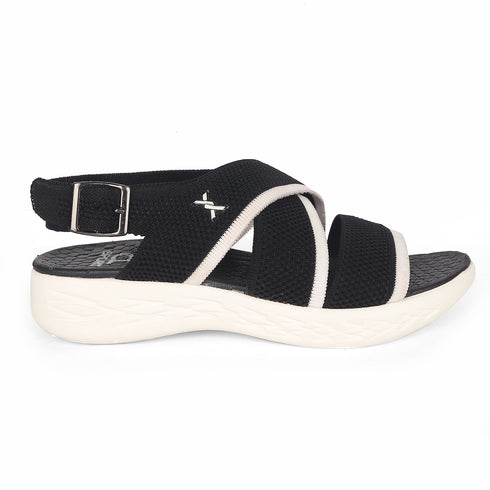 Women's Knitted Cross-Strap Sport Sandal with Buckle