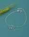 925 Sterling Silver Rhodium Plated Entangled Heart Charm Bracelet