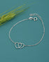 925 Sterling Silver Rhodium Plated Entangled Heart Charm Bracelet