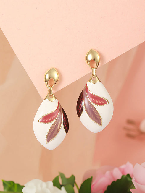 Anti-Tarnish 18k Gold Plated Dual Tone Knot Dangler Earrings