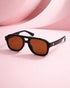 Men Black Toned Brown UV Protected Lens Vintage Sunglasses