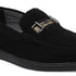 Men's Buckle Accent Driving Leather Loafer with Suede Finish