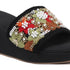 Women's Embroidered Beaded Wedge Sandal With Floral Motif