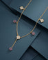 18kt Gold Plated Amethyst 4-clover Y-Necklace Lariat