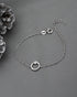 925 Sterling Silver Rhodium-Plated CZ Studded Evil Eye Charm Bracelet