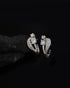 925 Sterling Silver Rhodium Plated CZ Contemporary Stud Earring