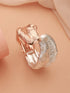 Anti-Tarnish Dual Tone Rose Gold Leaf Shaped Cuff Kada bracelet