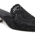 Women's Metallic Woven Slip-On Mule Intricate Pattern Low Heel