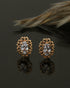 925 Sterling Silver 18kt Rose Gold Plated Solitaire Floral Oval Stud Earring