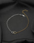 925 Sterling Silver 18kt Gold Plated Rhodium Embalished Anklet