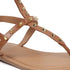 Flat Thong Women's Sandal with Gold Studs and Ankle Strap