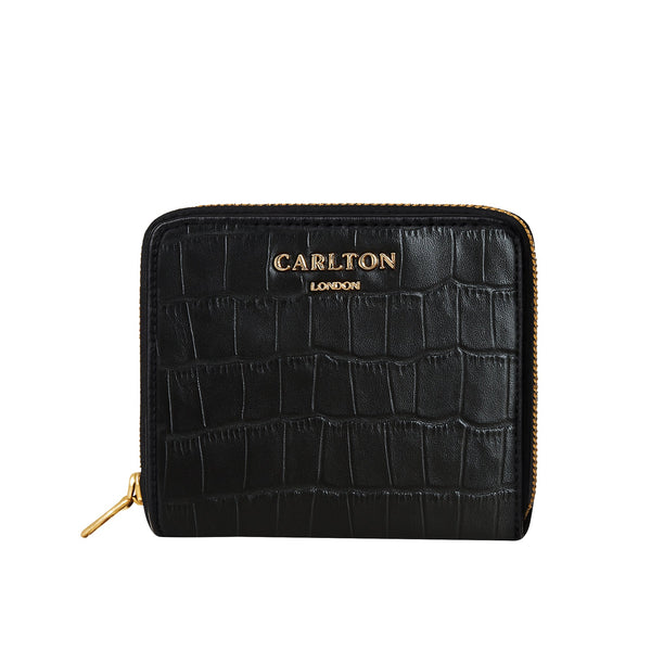 Carlton London Estelle Zip Around Textured Wallet Black CLHB 35