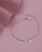 925 Sterling Silver Rhodium-Plated CZ Studded Floral Charm Bracelet