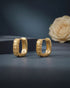 18kt Gold Plated Square Mini Hoop Textured Earring