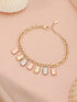 Anti-Tarnish Gold Plated Engraved Lock Charms Allover Wraparound Bracelet