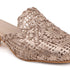 Women's Metallic Woven Slip-On Mule Intricate Pattern Low Heel