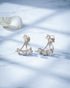 Rhodium Plated CZ Pearl Ear Jacket Earring