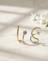 18kt Gold & Rhodium Plated Ear Lobe Cuff Stylish Earring