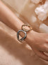 Anti-Tarnish 18k Dual Toned Quirky Kada Cuff Bracelet