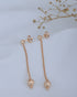 925 Sterling Silver 18kt Rose Gold Plated Dangling Ball with Chain Drop Earring