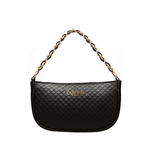 Carlton London Raffaella Black Metallic Textured Sling Bag CLLP 1069 BLACK