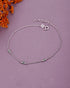 925 Sterling Silver Rhodium-Plated Emerald Studded Anklet