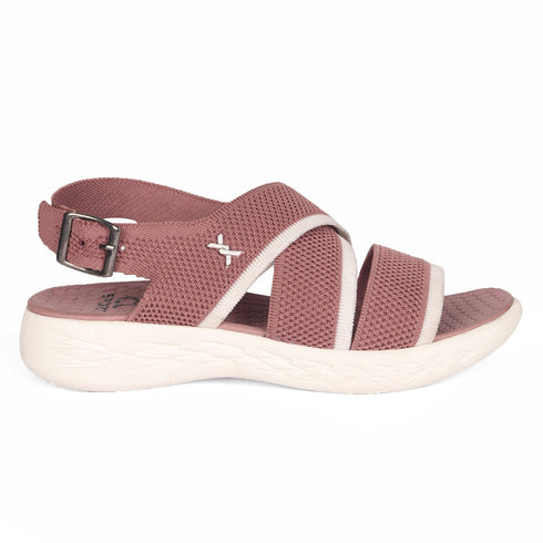 Women's Knitted Cross-Strap Sport Sandal with Buckle