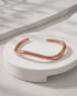 18kt Rose Gold Plated Contemporary Fluid Open Cuff Bracelet