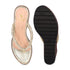 Women's Metallic Thong Wedge Sandals