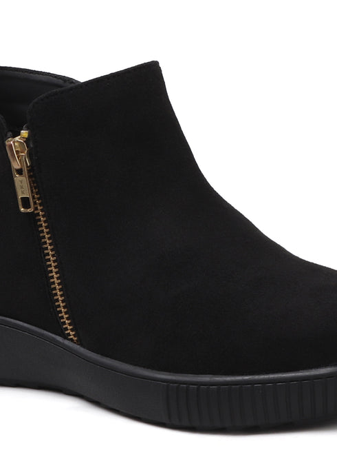 Women's Comfort Zipper Ankle Bootie Casual Everyday Low-Cut Boot