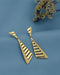 925 Sterling Silver 18kt Gold Plated CZ Triangular Drop Earring