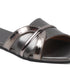 Women's Metallic Gold Crisscross Strap Flat Slide Sandals
