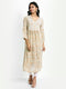 Hand embroidery Chikankari V Neck Anarkali Dress | Long Kurti in Cotton For Women