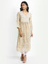 Hand embroidery Chikankari V Neck Anarkali Dress | Long Kurti in Cotton For Women