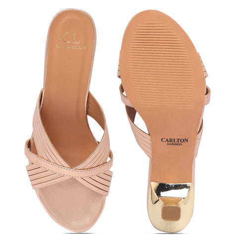 Women's Slip-On Style Kitten Heel Sandal