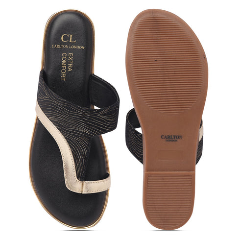 Women's Chic Metallic and Textured Thong Sandals