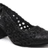 Women's Woven Textured Slingback Pump Chunky Block Heel