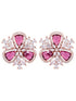 Rose Gold Ruby AD studded handcrafted Ear Ring
