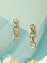 Anti-Tarnish Gold Plated Link Luxe Drop Earrings