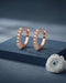 18kt Rose Gold Plated CZ Hoop Earring