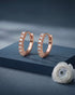 18kt Rose Gold Plated CZ Hoop Earring
