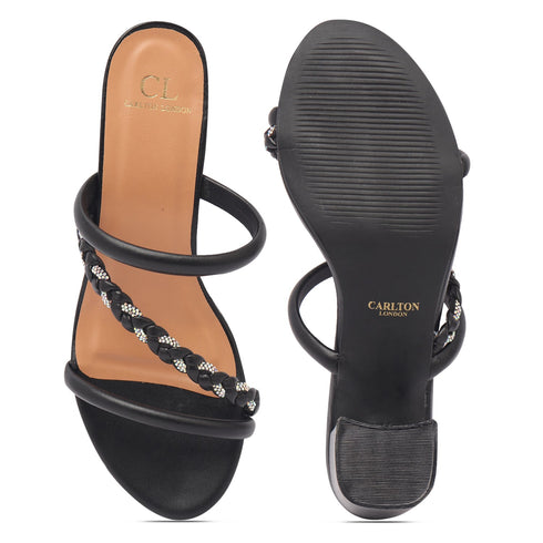 Women's Block Heel Sandals with Braided Straps