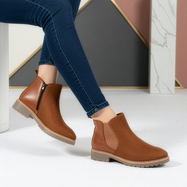 Women's Solid Suede Slip-On Chelsea Boots