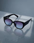 Women Black Toned UV Protected Purple Gradient Lens Cateye Sunglasses